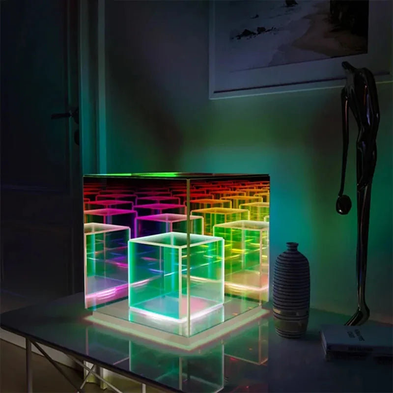 LED 3D Pyramid Cube Night Light