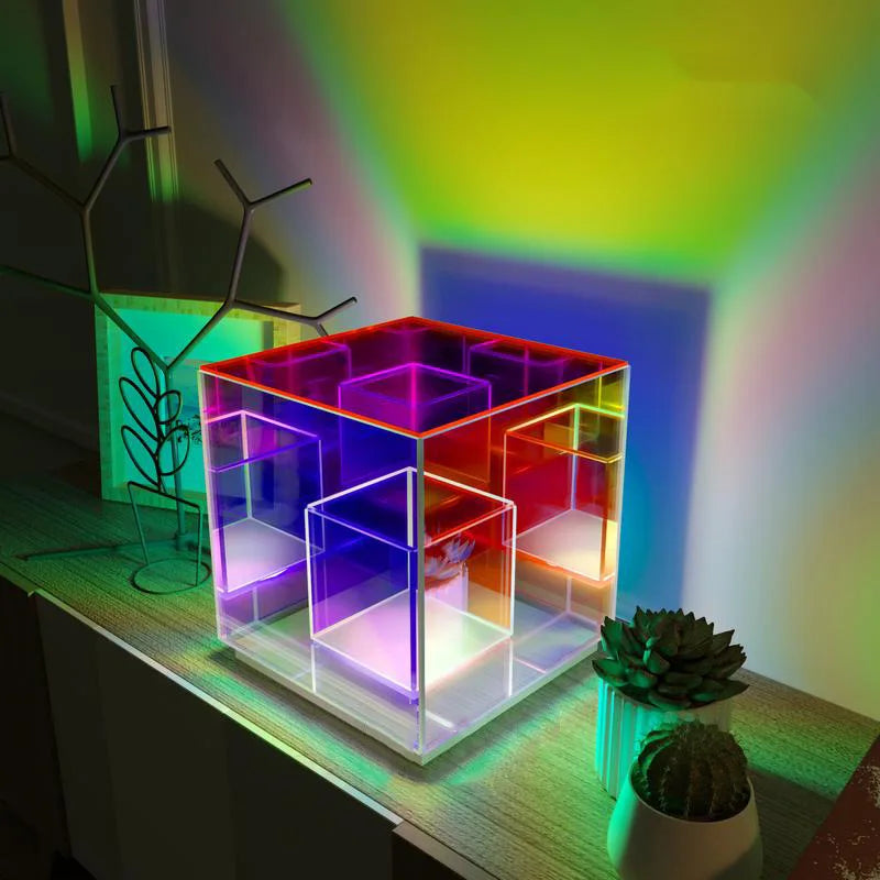 LED 3D Pyramid Cube Night Light