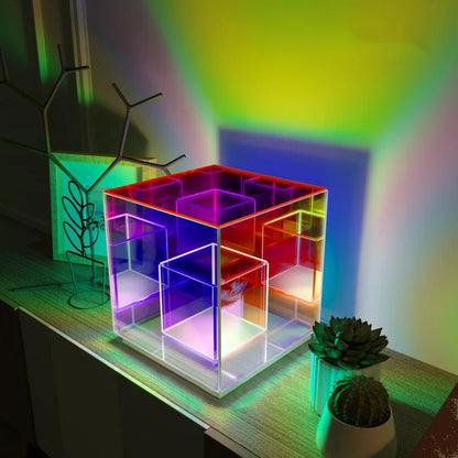 LED 3D Pyramid Cube Night Light